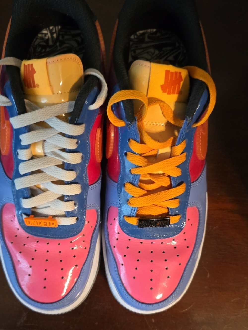 Nike Undefeated X Air Force One Women Colorblock Athletic Sneakers - Pink & Blue - Picture 5 of 7